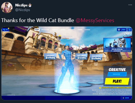 MessyModdingStore customer tweet screenshot