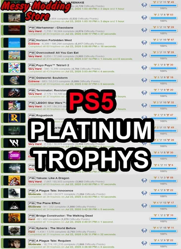 (PS5) Trophy Platinum Services (Choose a PS5 Game) — MessyModdingStore