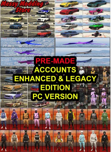 GTA 5 PC Pre-made Account — Cash, Modded Cars & Outfits — MessyModdingStore